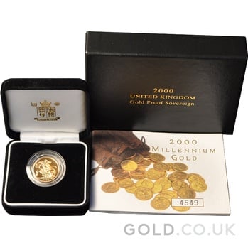 2000 Proof Gold Sovereign Boxed