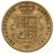 1883 Gold Half Sovereign Coin Victoria Shield Back (S)