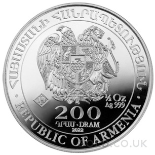 Silver Armenian Noah's Ark, 1/2oz Coin (2022)