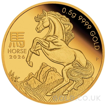 2026 0.5g Perth Mint Year of the Horse Proof Gold Coin