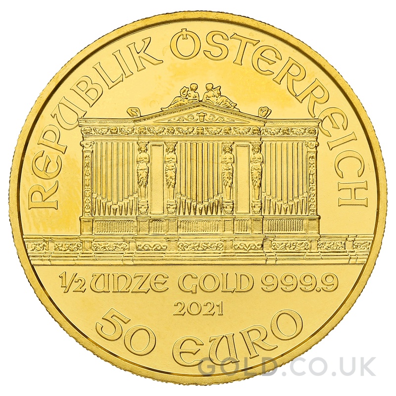 2021 1/2oz Austrian Gold Philharmonic Coin