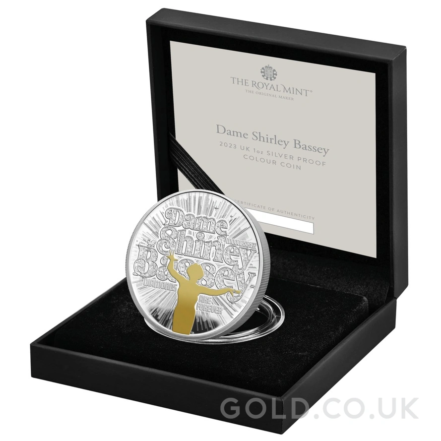 2023 Proof 1oz Shirley Bassey Silver Coin Music Legends Boxed