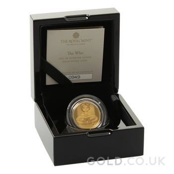2021 Proof 1/4oz The Who Gold Coin Music Legends Boxed
