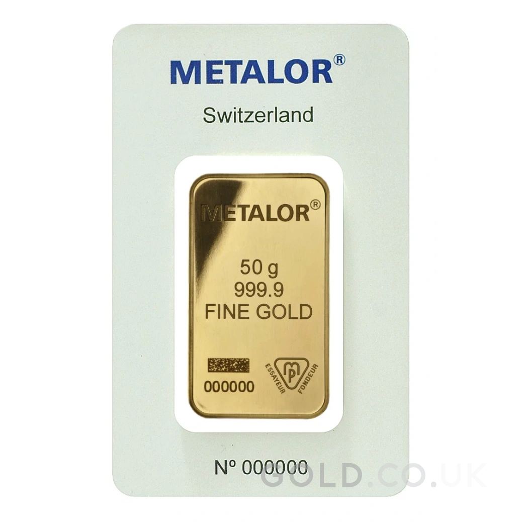 50g Gold Bar Metalor