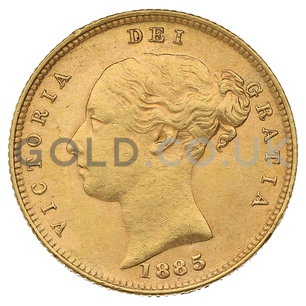 1885 Victoria Young Head Shield Back Gold Half Sovereign (London Mint)