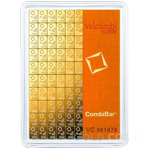 100 x 1g Gold Bar Valcambi CombiBar