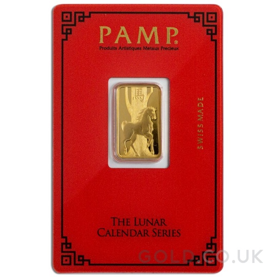 5g Gold Bar Year of the Horse PAMP