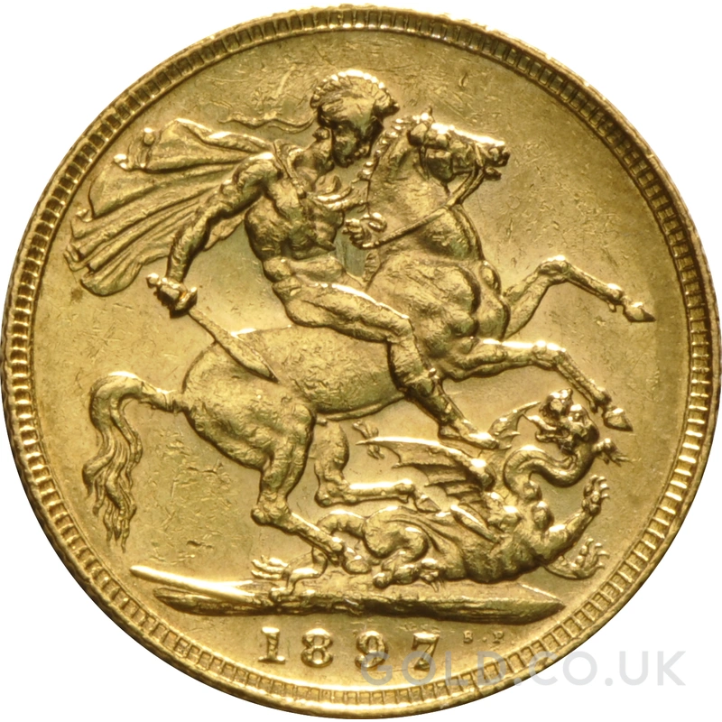 1897 Gold Sovereign Coin Queen Victoria Old Head Sydney