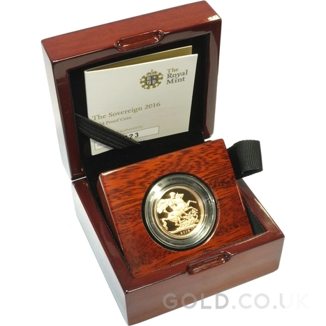 2016 Proof Gold Sovereign Butler Effigy Boxed