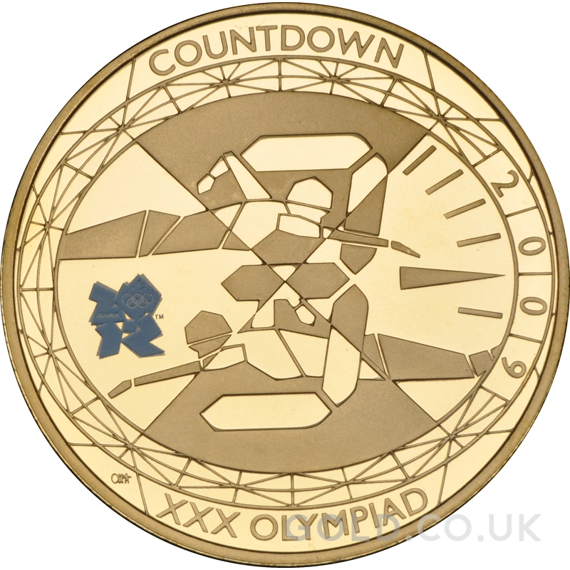 2009 Proof Gold £5 Crown Coin Countdown to London 2012 Swimming