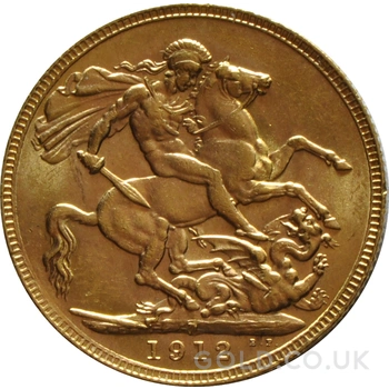 1912 Gold Sovereign Coin George V Perth