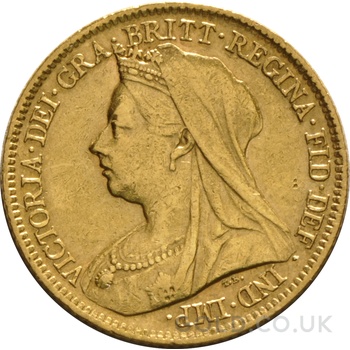 1900 Gold Half Sovereign Queen Victoria Old Head