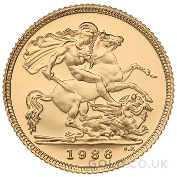 1986 Proof Gold Half Sovereign Boxed