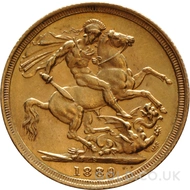 1889 Gold Sovereign Coin Victoria (S)