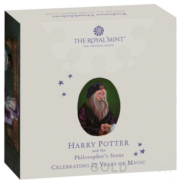 2023 Proof 2oz 25th Anniversary of Harry Potter Silver Coin Dumbledore Boxed