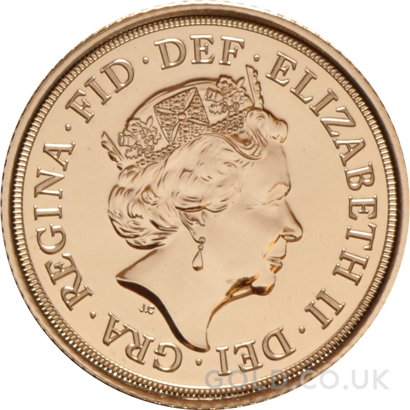 Gold Half Sovereign Elizabeth II Fifth Head