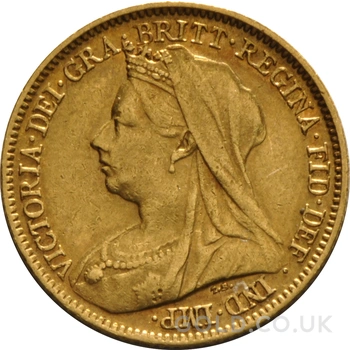 1901 Gold Half Sovereign Queen Victoria Old Head
