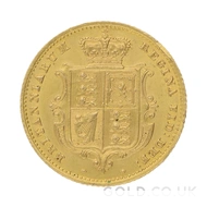 1859 Gold Half Sovereign Coin Victoria Shield Back 