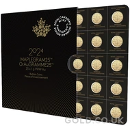 2024 Gold Canadian MapleGram 25 x 1g Coins