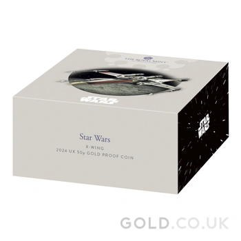 2024 50p X-Wing Star Wars Proof Gold Coin Boxed