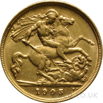 1905 Gold Half Sovereign Edward VII