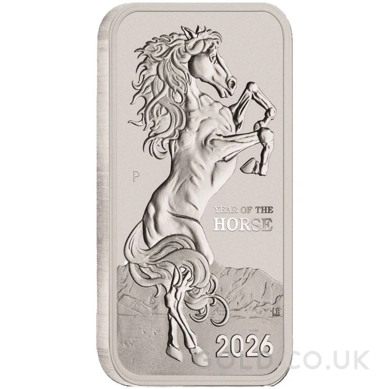 2026 Year of the Horse Perth Mint 1oz Lunar Horse Silver Rectangular Coin