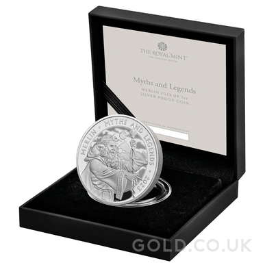 2023 Proof Merlin Silver Coin Myths & Legends 1oz Boxed