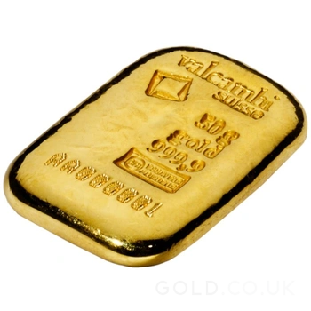 50g Gold Bar Valcambi Cast