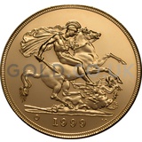 1999 Elizabeth II Fourth Head Gold Quintuple (£5) Sovereign