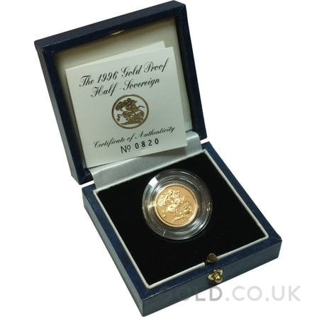 1996 Proof Gold Half Sovereign Boxed