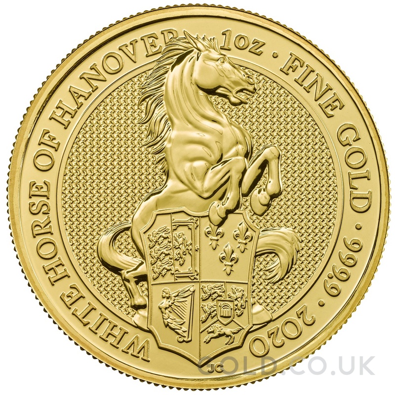 2020 1oz White Horse of Hanover Gold Coin Queen's Beasts