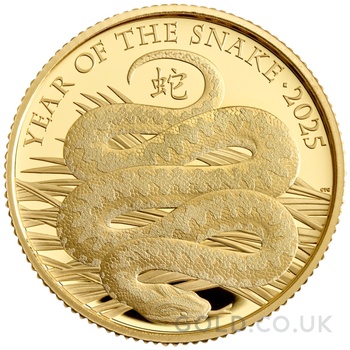 2025 Royal Mint 1/4oz Year of the Snake Proof Gold Coin Boxed