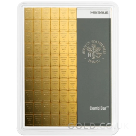 100 x 1g Gold Bar Heraeus CombiBar