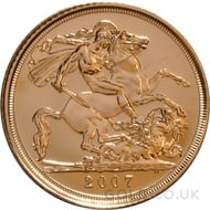 2007 Elizabeth II Fourth Head Gold Half Sovereign