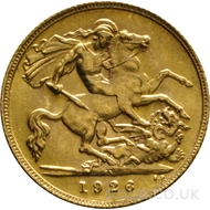 1926 Gold Half Sovereign Coin George V (SA)