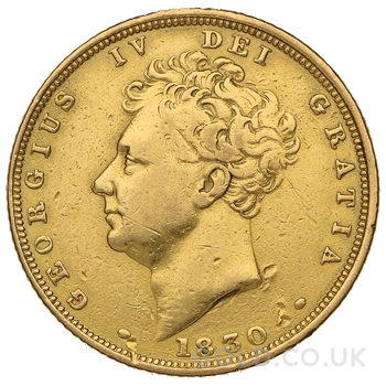 1830 Gold Sovereign Coin George IV Bare Head