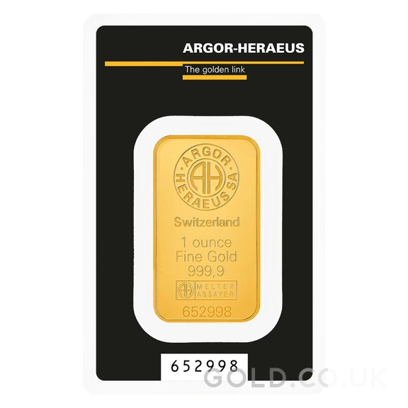1oz Gold Bar Argor-Heraeus