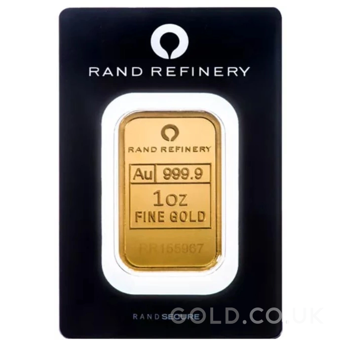 1oz Gold Bar Rand Refinery Minted
