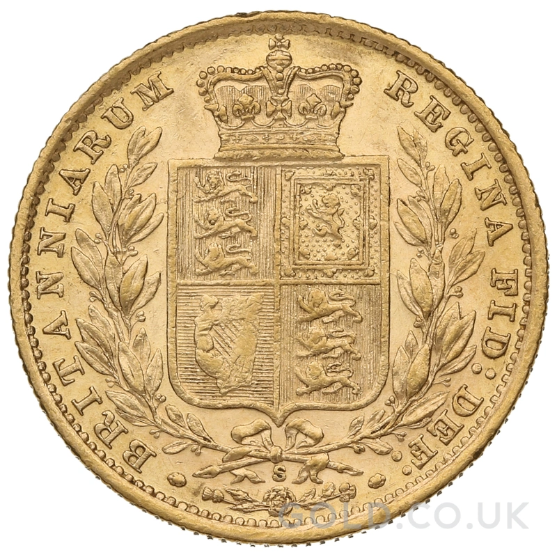 1886 Gold Sovereign Coin Queen Victoria Young Head Shield Back Sydney