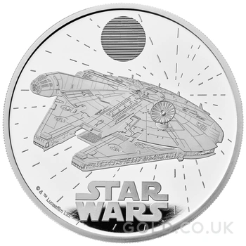 2024 1oz Millennium Falcon Star Wars Proof Silver Coin Boxed