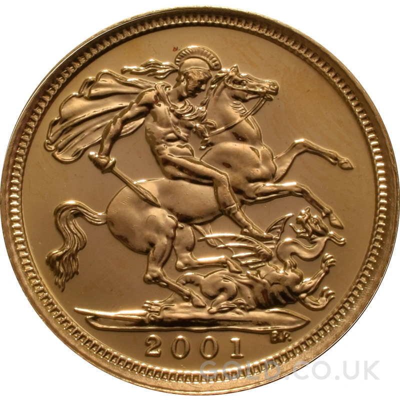 2001 Gold Half Sovereign Elizabeth II Fourth Head