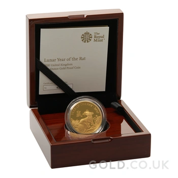 2020 Royal Mint 1/4oz Year of the Rat Proof Gold Coin Boxed