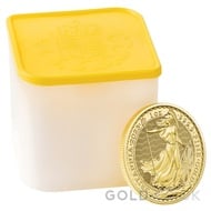Tube of 10 One Ounce Queen Elizabeth II Britannia Gold Coins (2023)