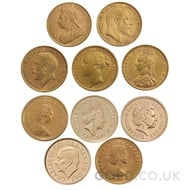 10 x Gold Sovereign Portrait Set