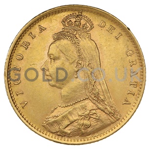 1891 Victoria Jubilee Head Shield Back Gold Half Sovereign (London Mint)