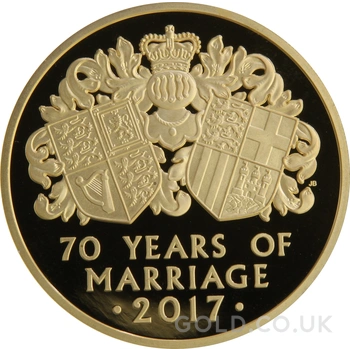 2017 Platinum Wedding Anniversary 5oz Proof Gold £10 Coin Boxed