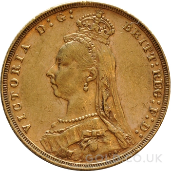 1888 Gold Sovereign Coin Queen Victoria Jubilee Head