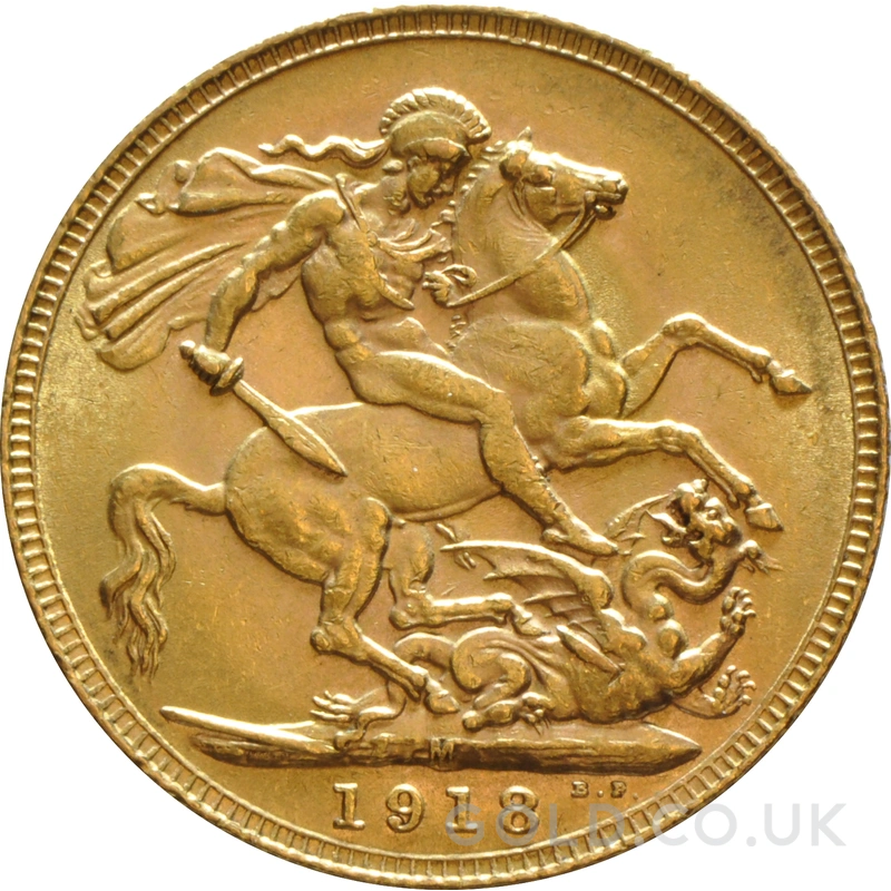 1918 Gold Sovereign Coin George V Melbourne