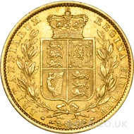 1848 Gold Sovereign Coin Shield Back Victoria 