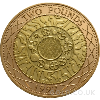 1997 Proof £2 Gold Coin Technologies Boxed